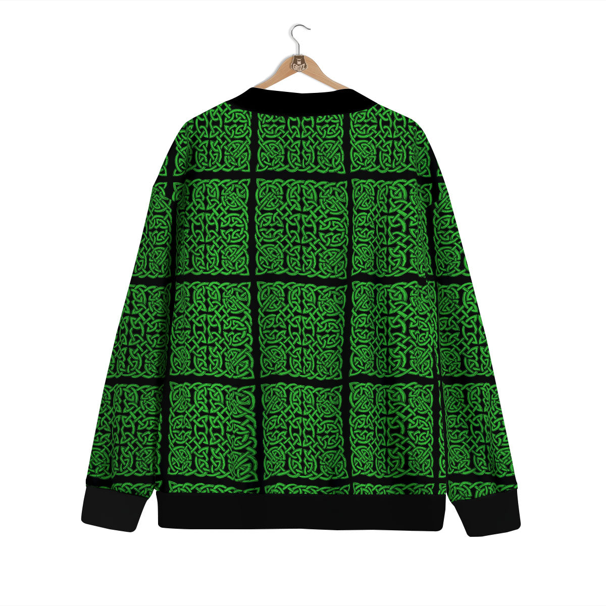 Symbol Irish Celtic Print Pattern Cardigan-grizzshop
