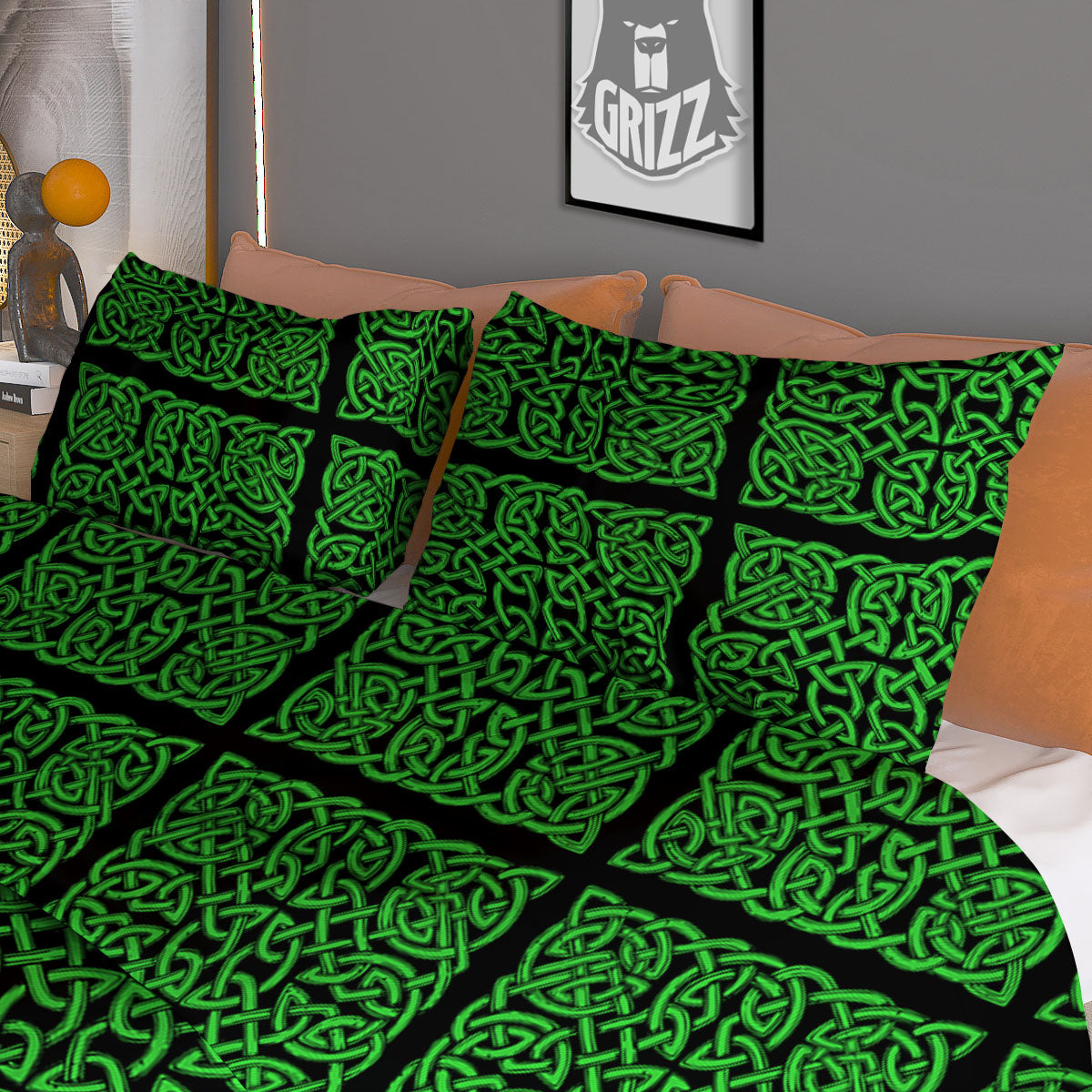 Symbol Irish Celtic Print Pattern Duvet Cover Bedding Set