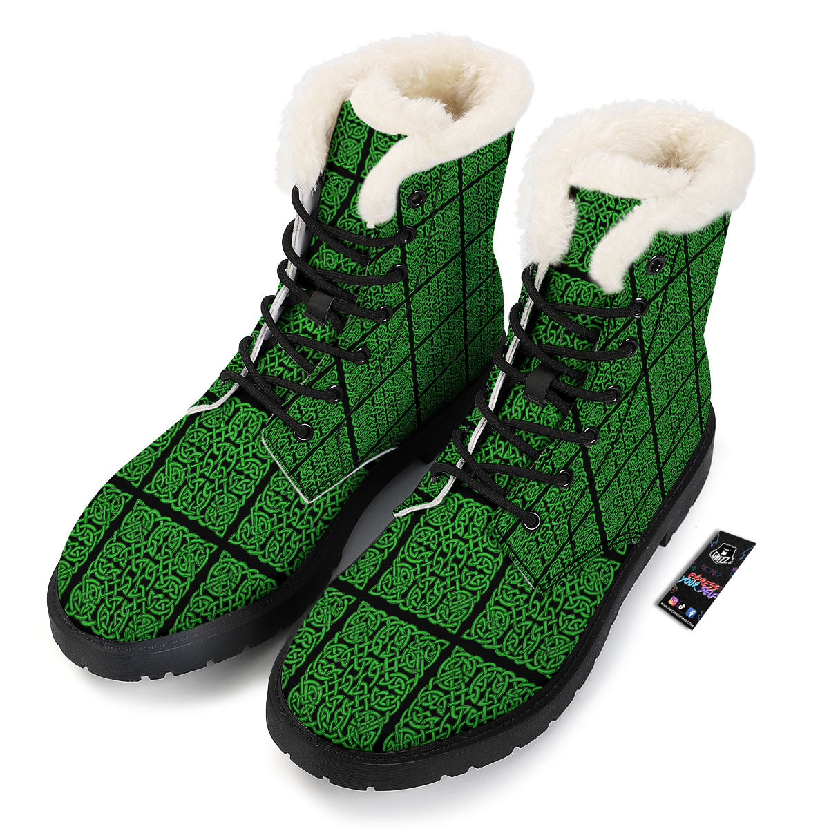 Symbol Irish Celtic Print Pattern Winter Boots-grizzshop