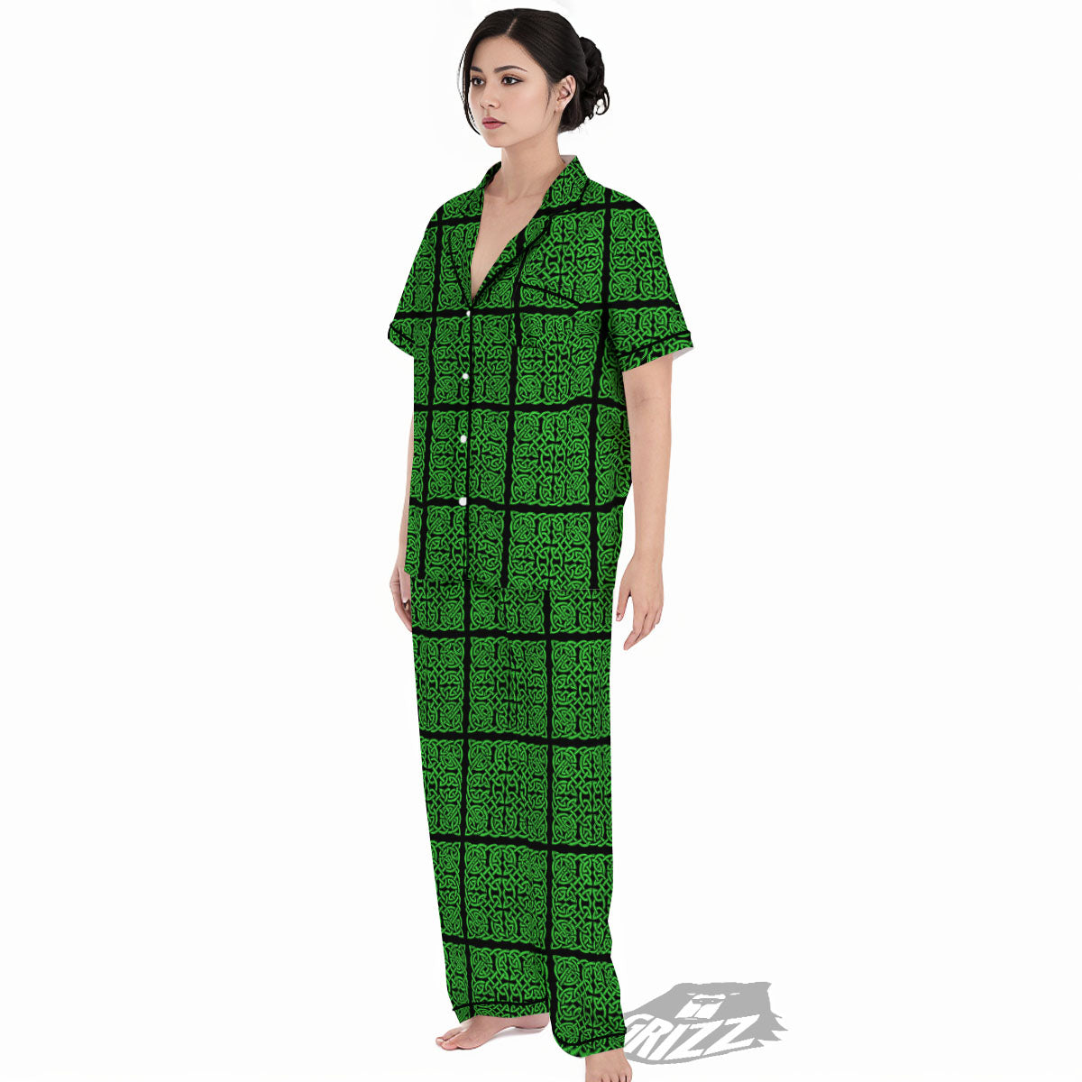 Symbol Irish Celtic Print Pattern Women's Pajamas Set-grizzshop