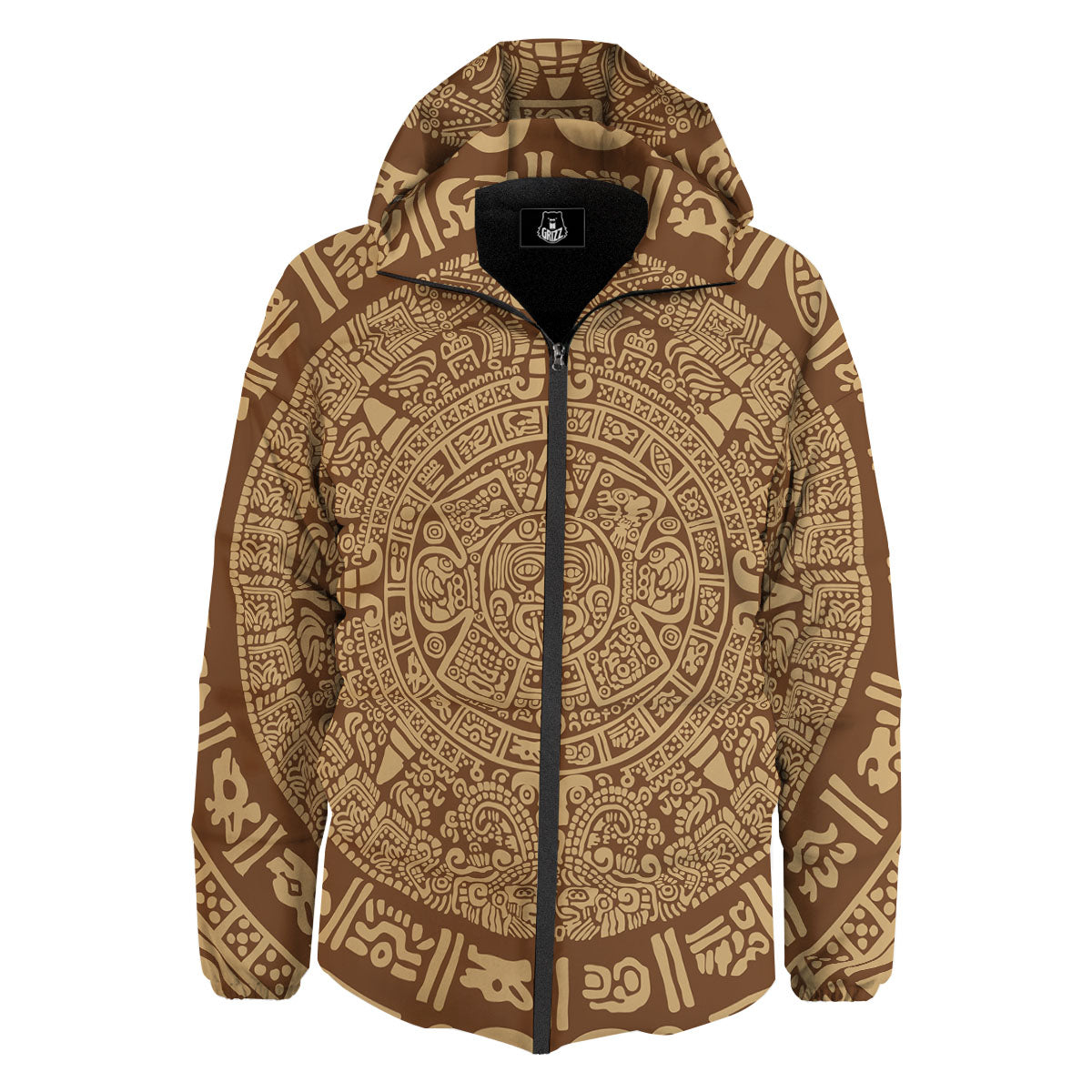 Symbol Mayan Print Down Jacket-grizzshop