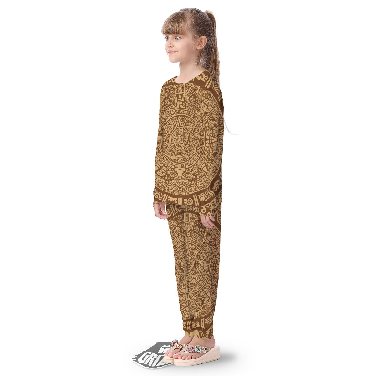 Symbol Mayan Print Kid's Pajamas-grizzshop