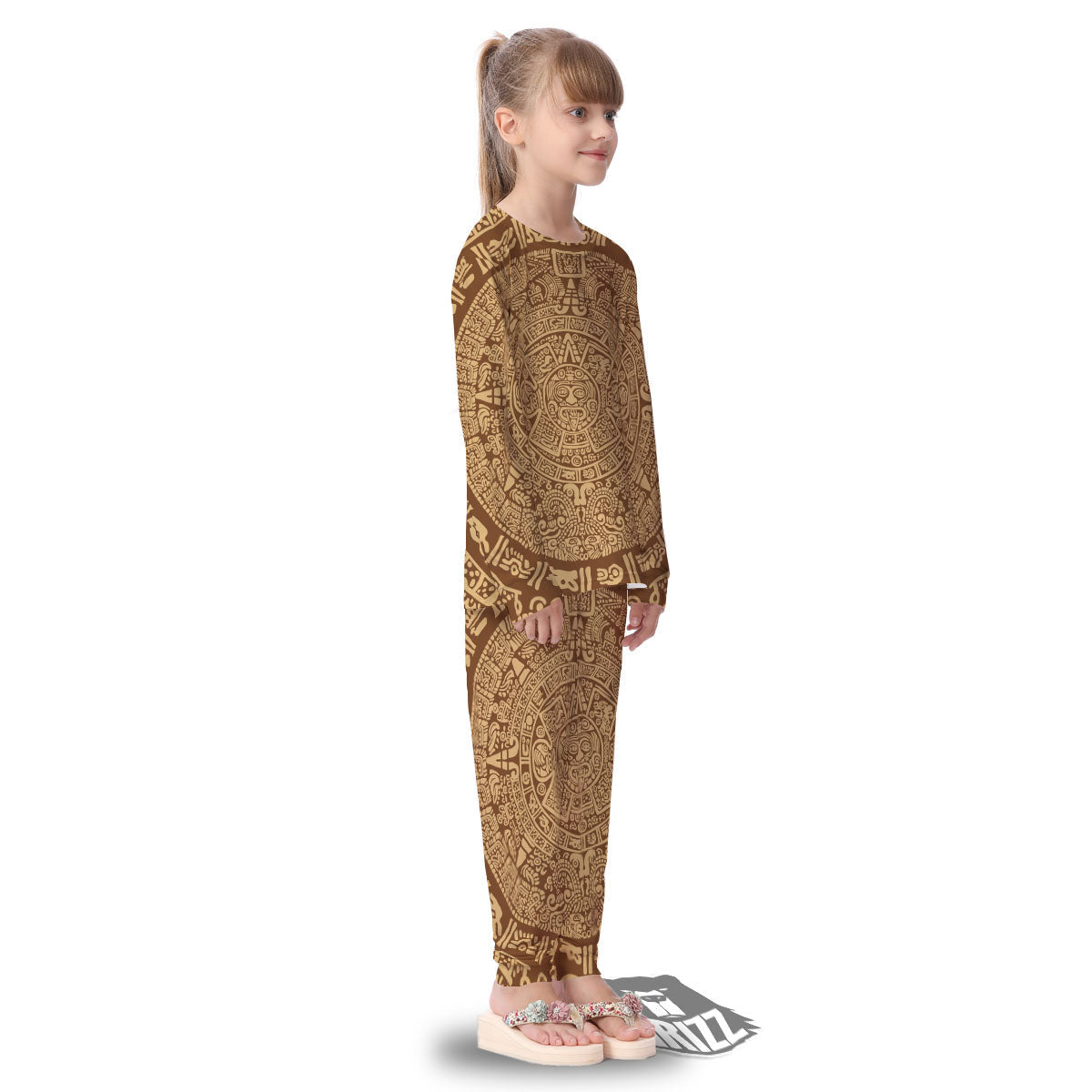 Symbol Mayan Print Kid's Pajamas-grizzshop