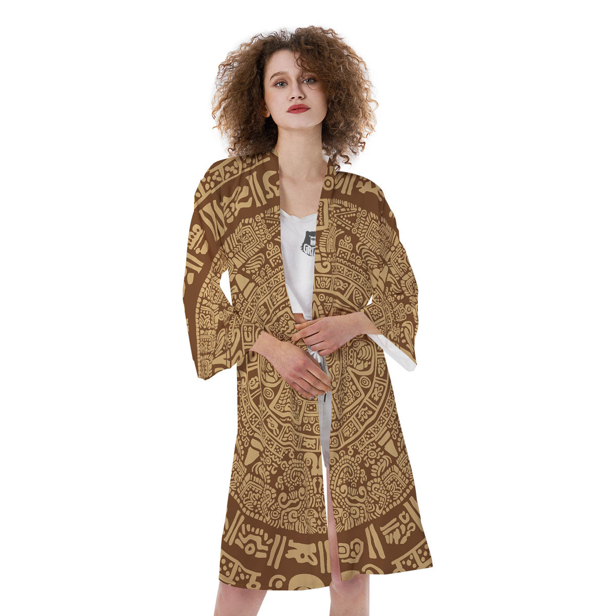 Symbol Mayan Print Kimono-grizzshop