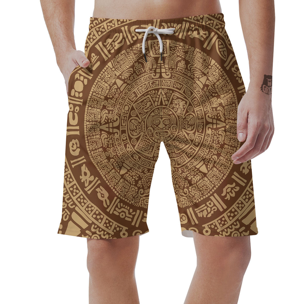 Symbol Mayan Print Men's Shorts-grizzshop