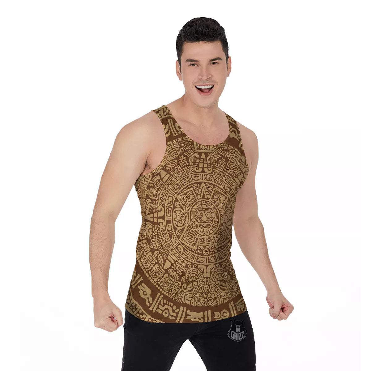 Symbol Mayan Print Men's Tank Top-grizzshop