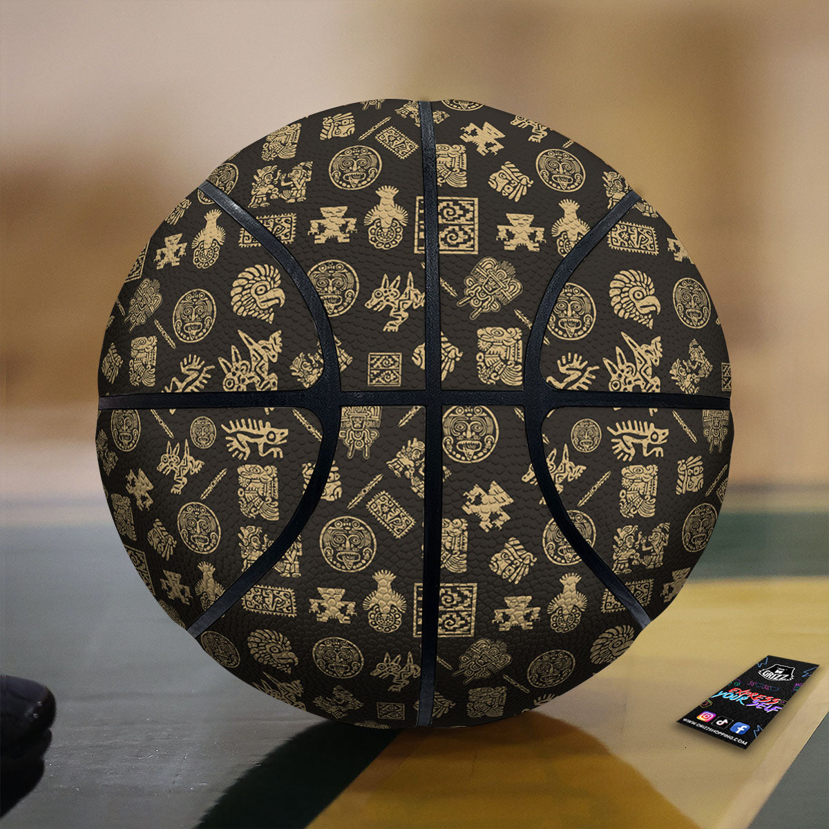 Symbol Mayan Print Pattern Basketball-grizzshop