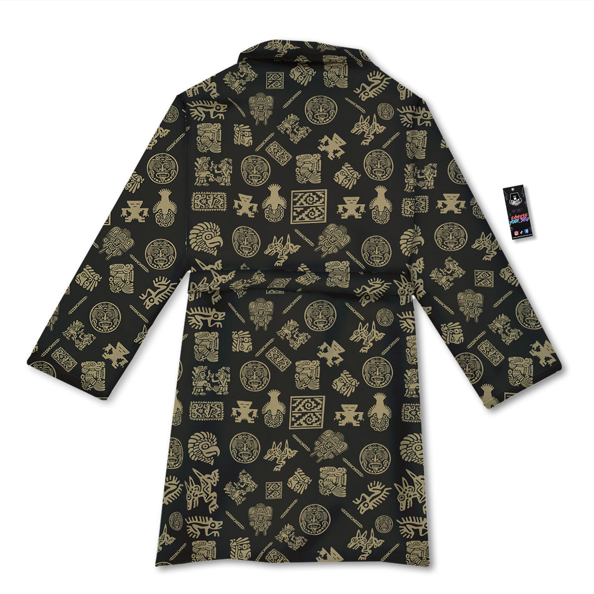 Symbol Mayan Print Pattern Bathrobe-grizzshop