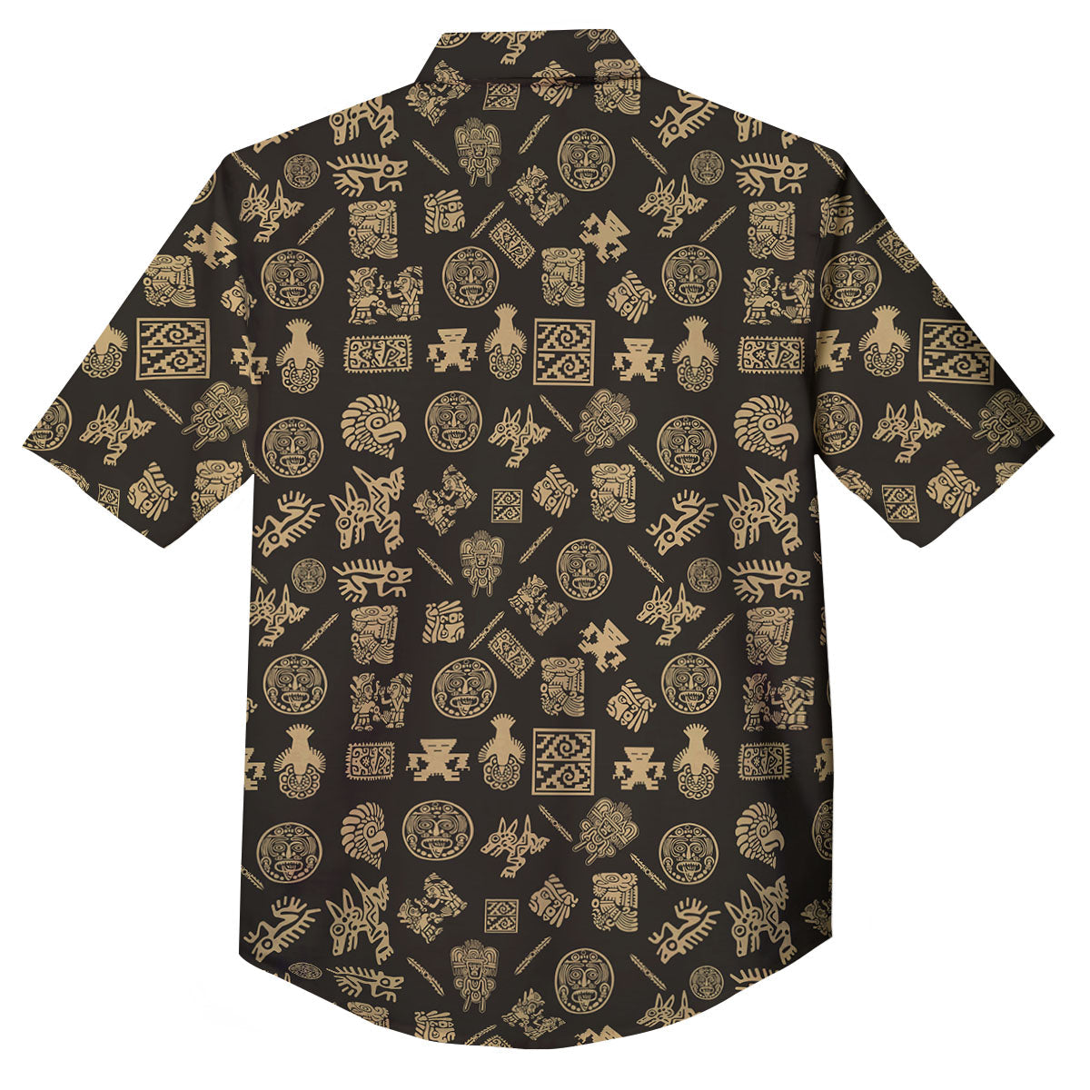 Symbol Mayan Print Pattern Button Up Shirt-grizzshop