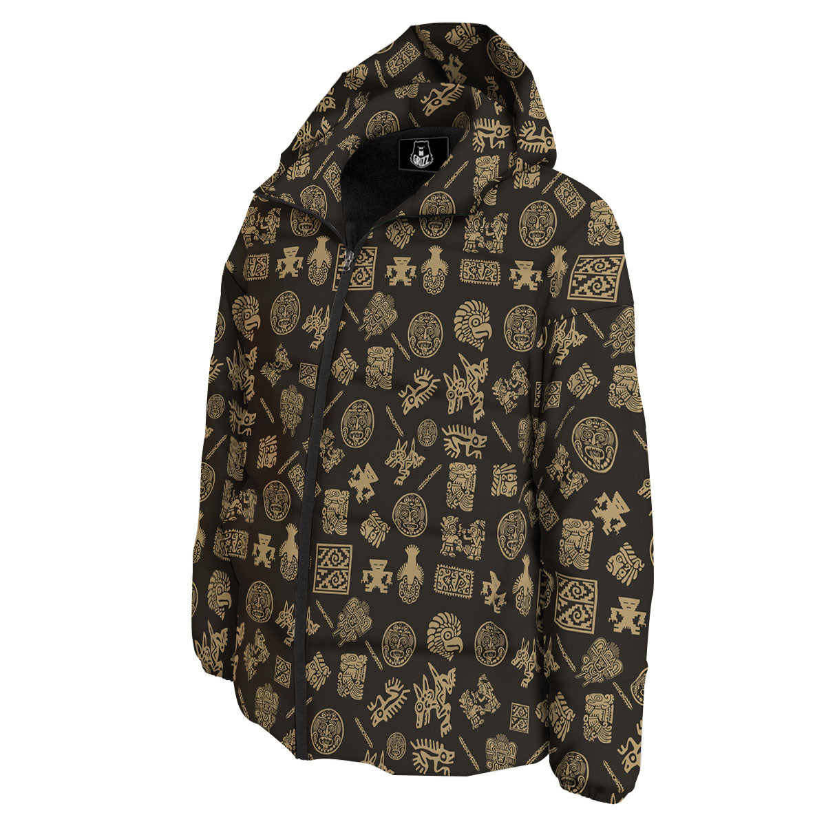 Symbol Mayan Print Pattern Down Jacket-grizzshop