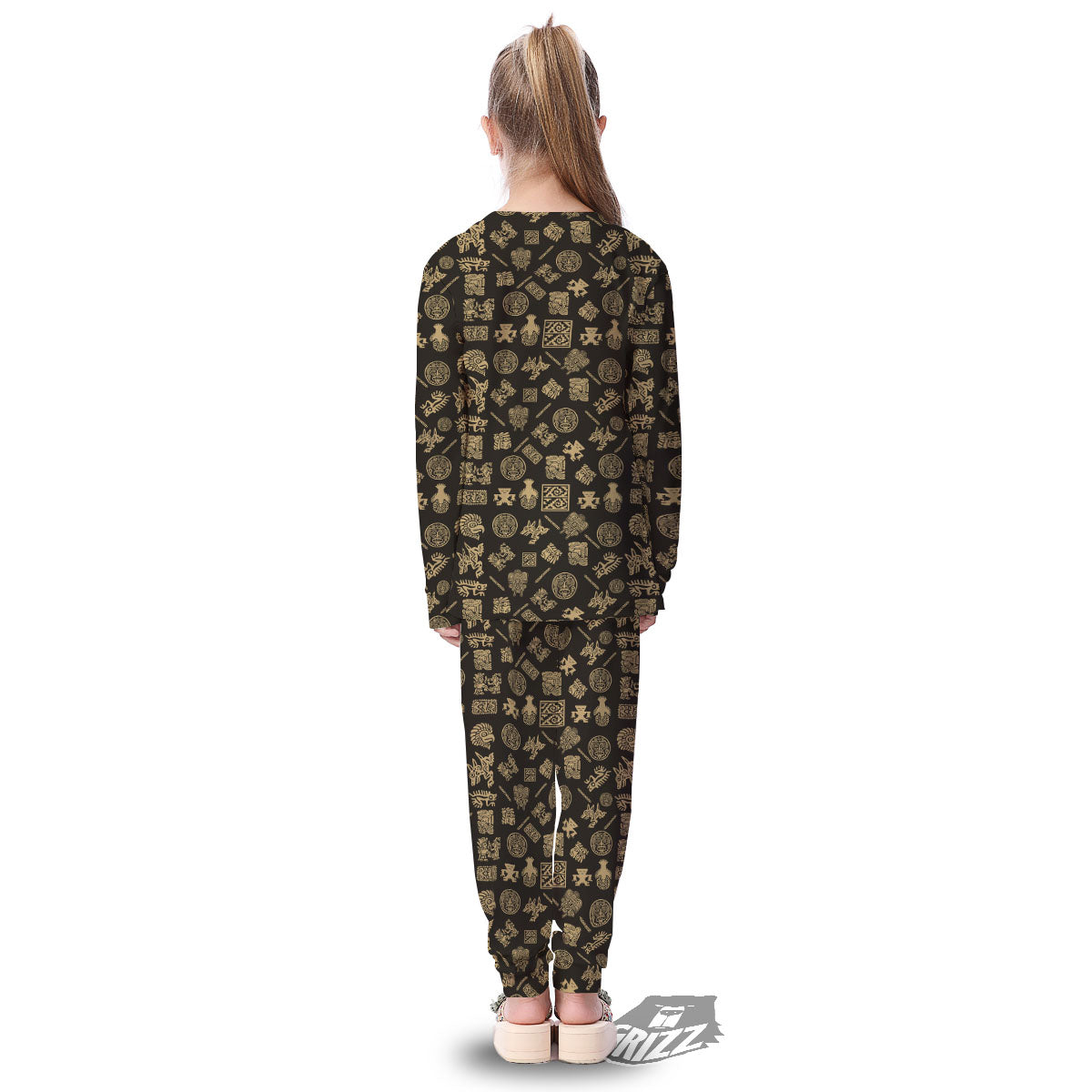 Symbol Mayan Print Pattern Kid's Pajamas-grizzshop