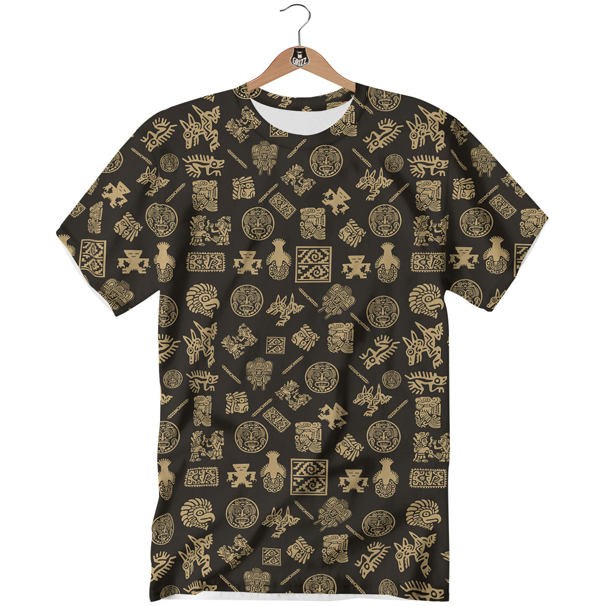 Symbol Mayan Print Pattern T-Shirt-grizzshop