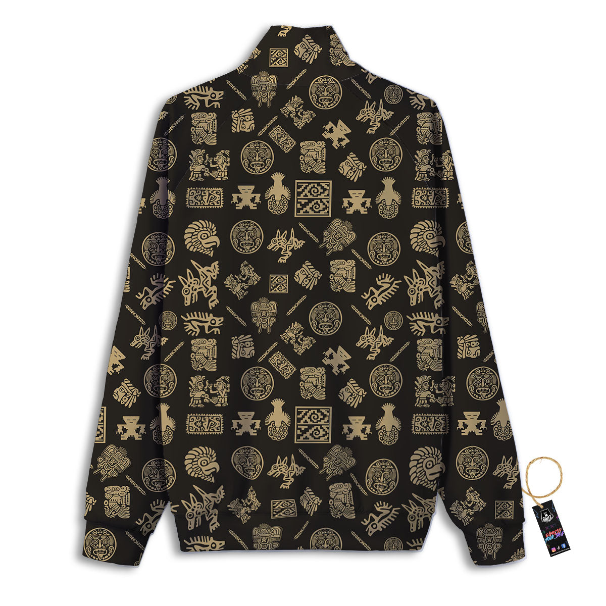 Symbol Mayan Print Pattern Track Jacket-grizzshop