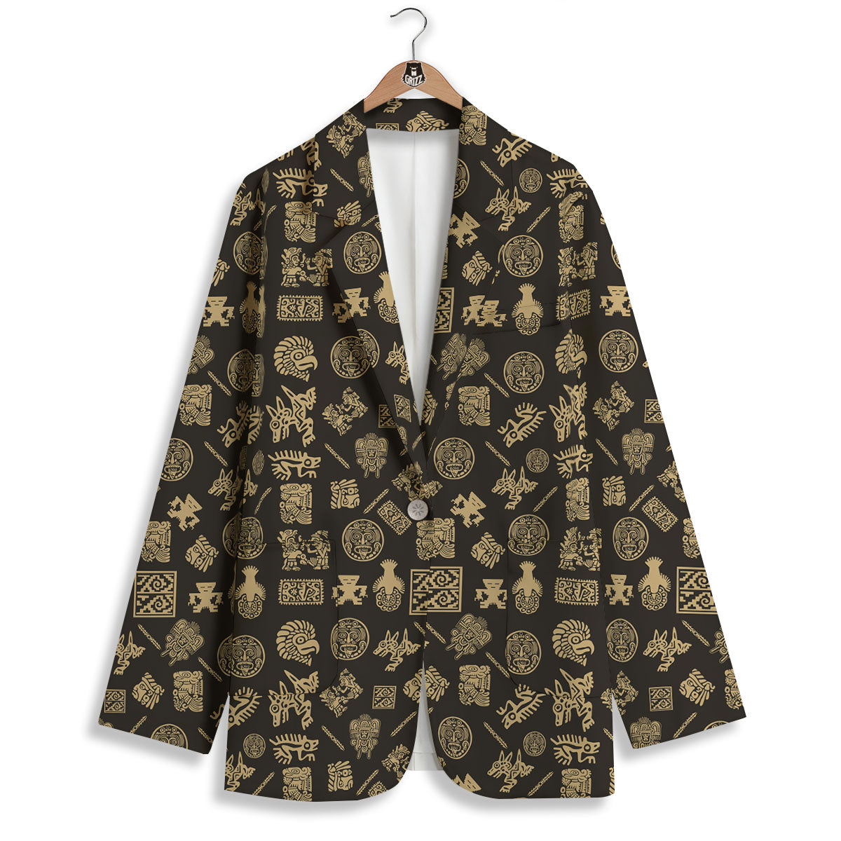 Symbol Mayan Print Pattern Women's Blazer-grizzshop