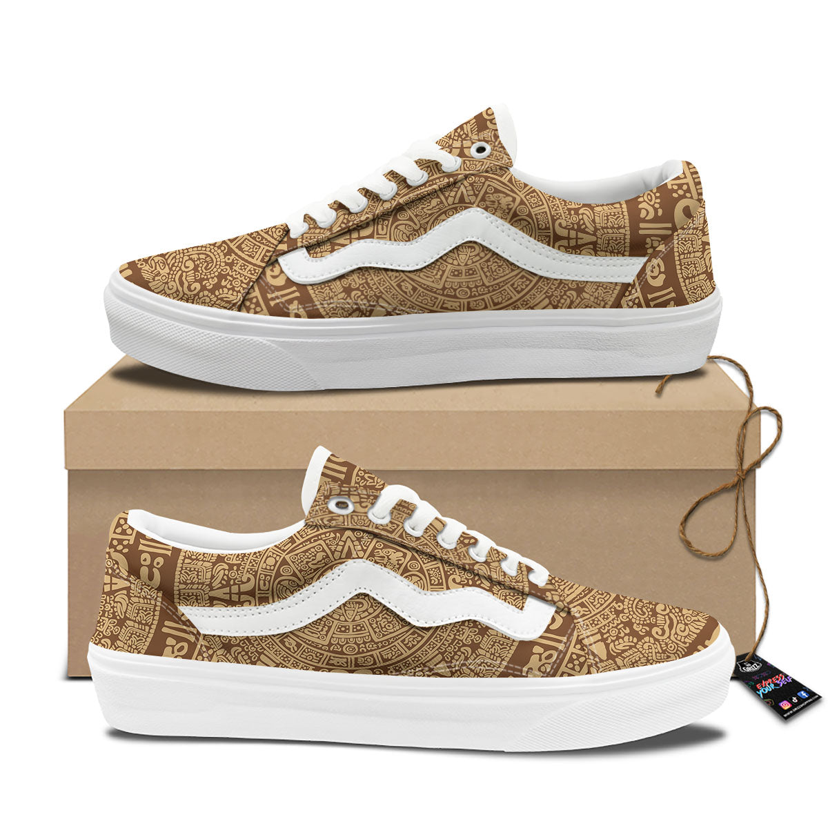 Symbol Mayan Print Skate Shoes-grizzshop