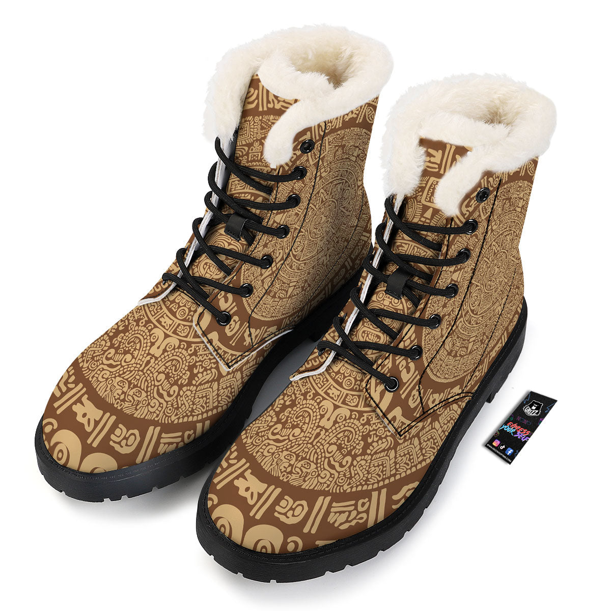 Symbol Mayan Print Winter Boots-grizzshop