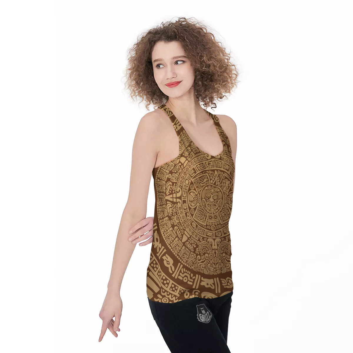 Symbol Mayan Print Women's Racerback Tank Top-grizzshop
