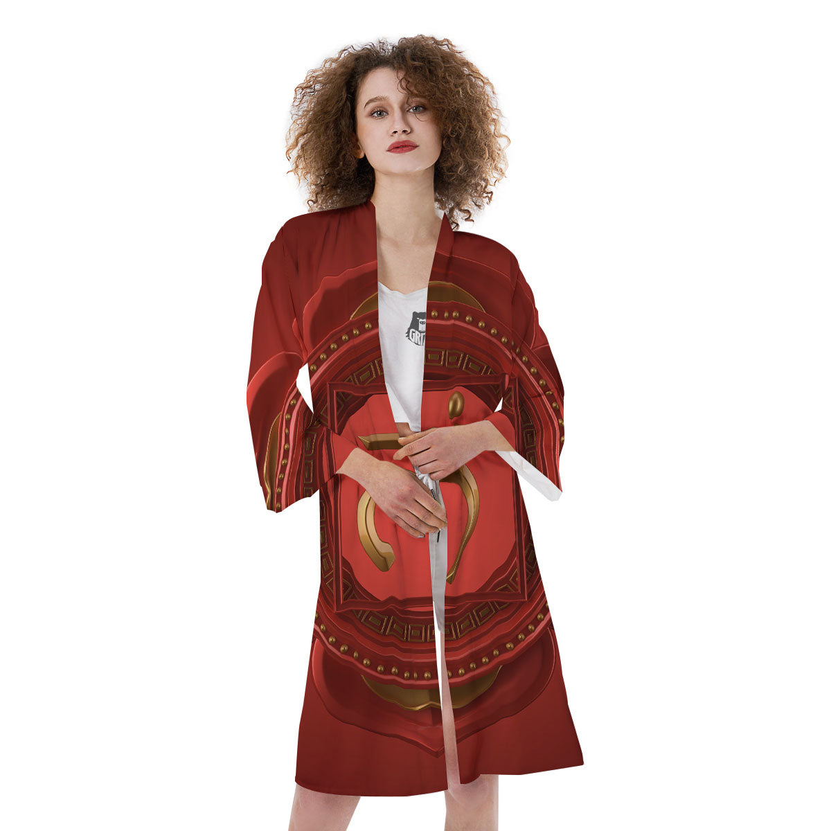 Symbol Muladhara Chakra Print Kimono-grizzshop