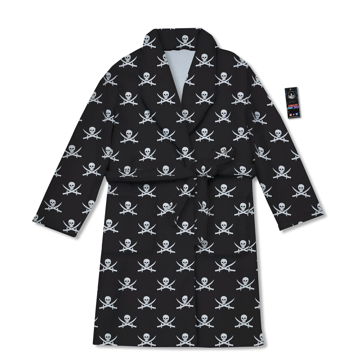 Symbol Pirate Skull Print Pattern Bathrobe-grizzshop