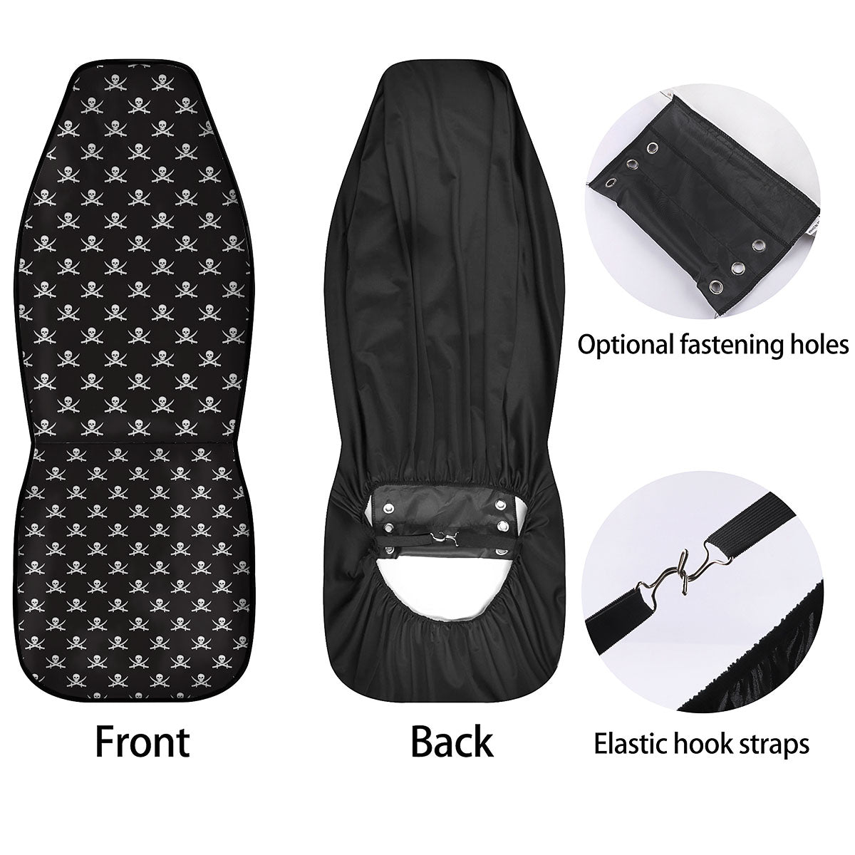Symbol Pirate Skull Print Pattern Car Seat Covers-grizzshop