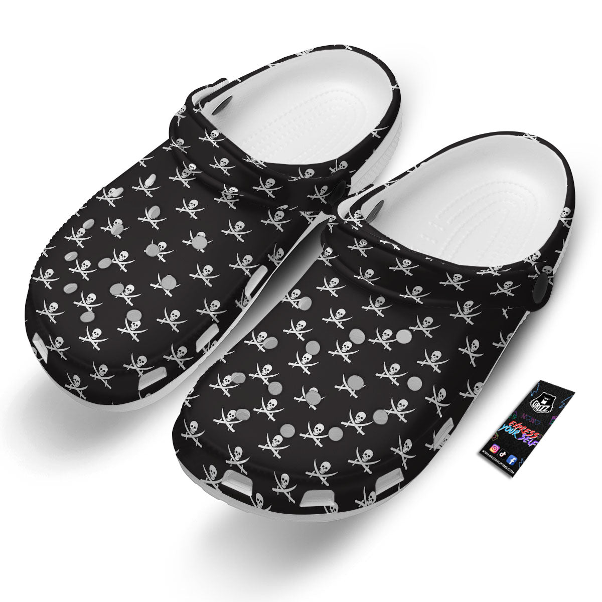 Symbol Pirate Skull Print Pattern Clog-grizzshop