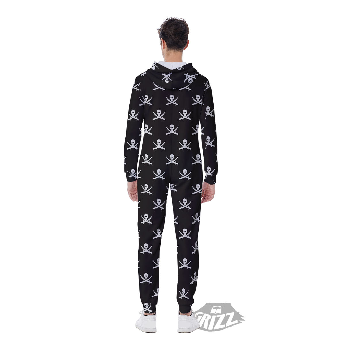 Symbol Pirate Skull Print Pattern Men's Jumpsuit-grizzshop