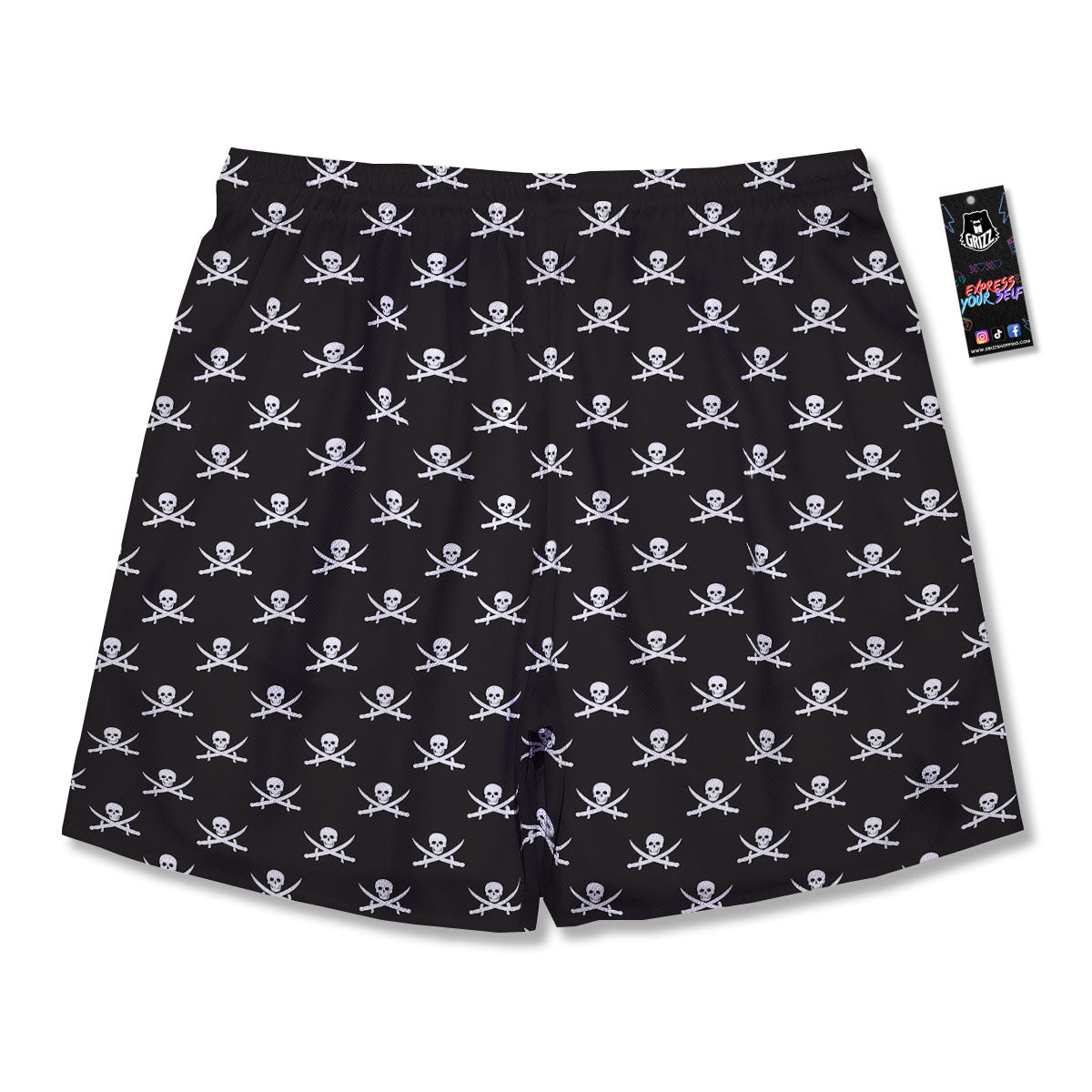 Symbol Pirate Skull Print Pattern Men's Running Shorts-grizzshop