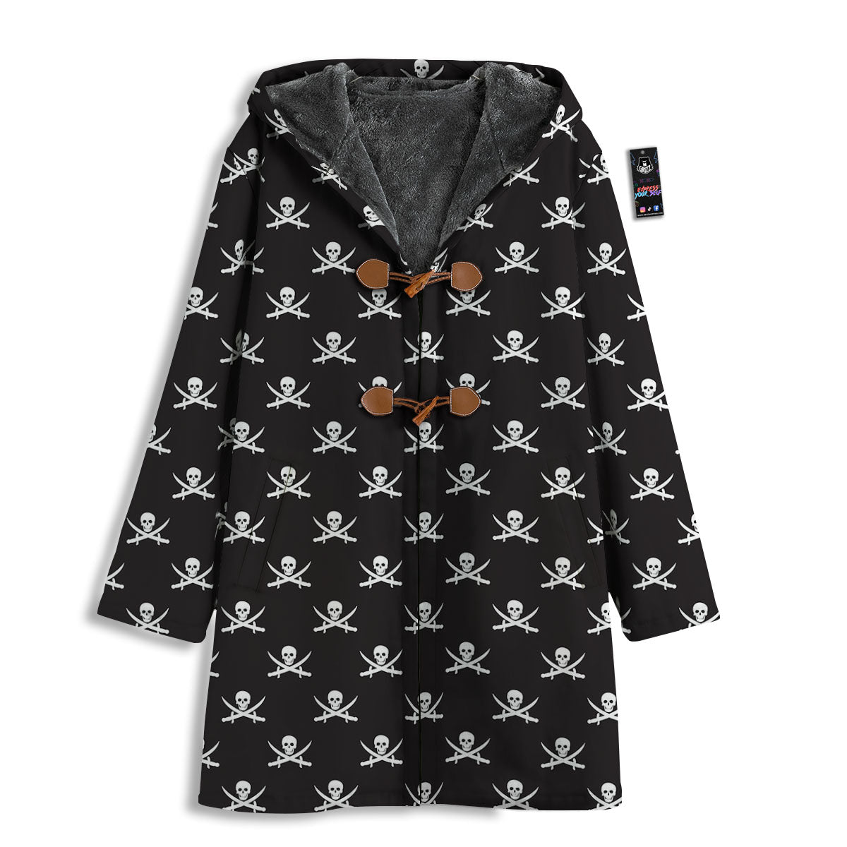 Symbol Pirate Skull Print Pattern Men's Windbreaker Jacket-grizzshop