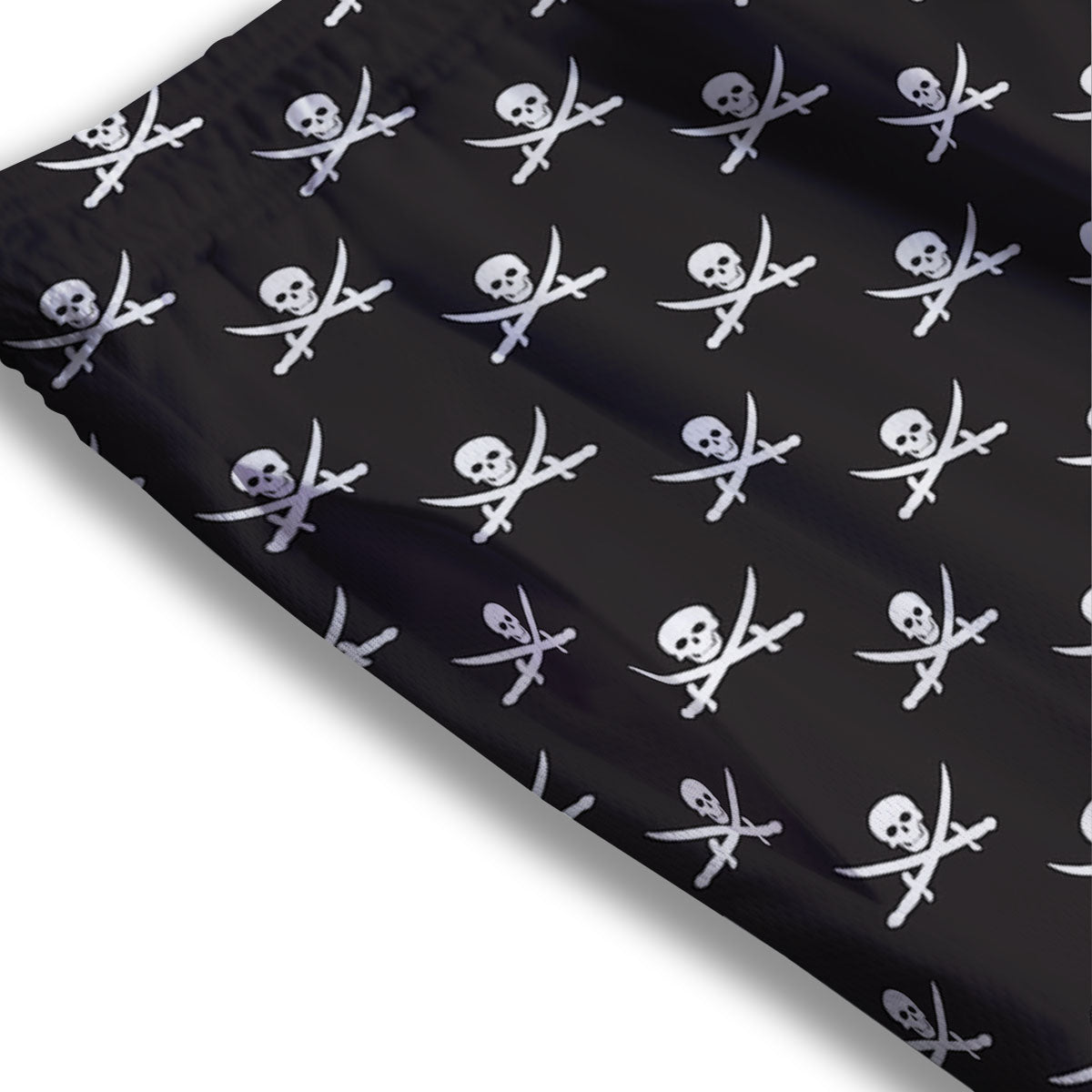 Symbol Pirate Skull Print Pattern Mesh Shorts