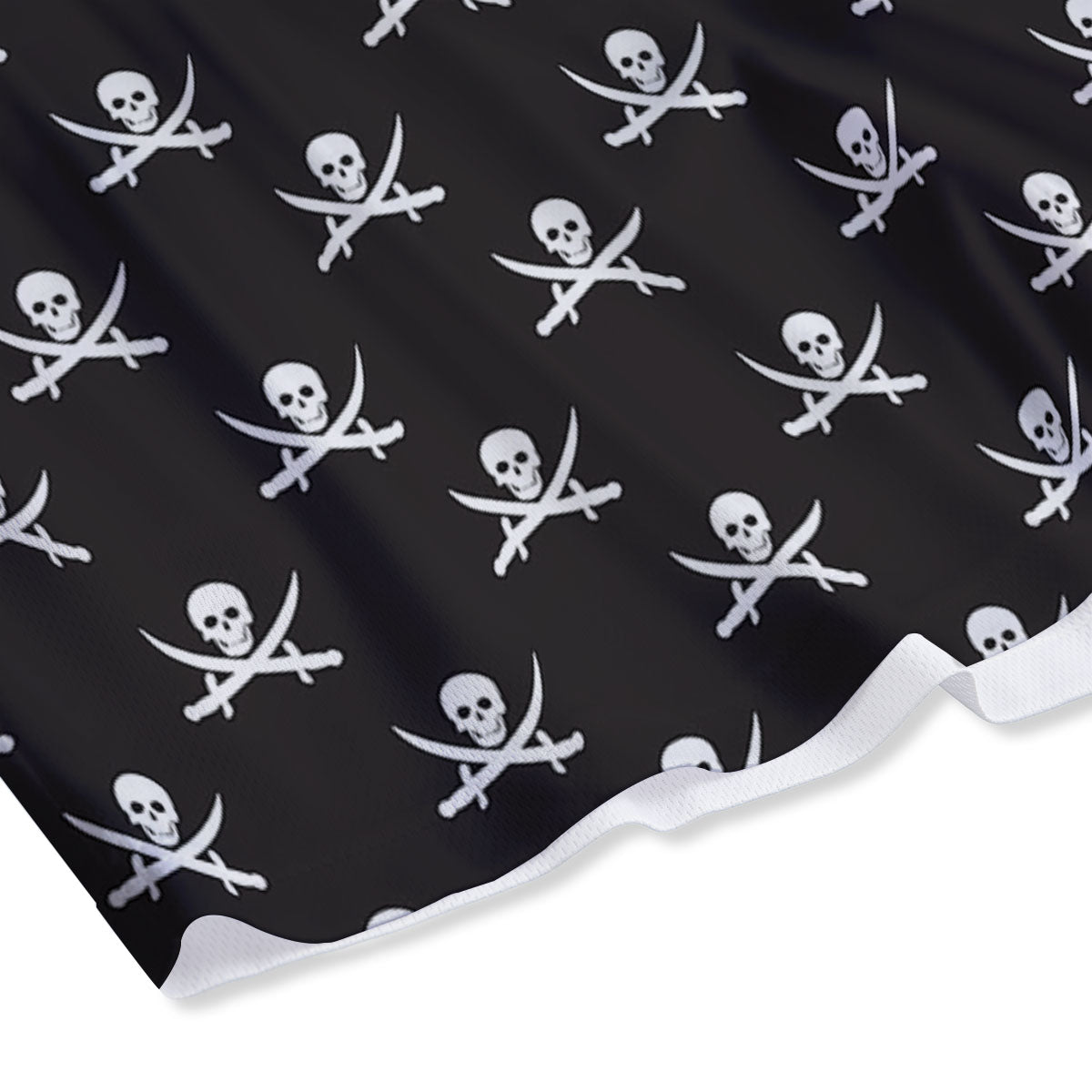 Symbol Pirate Skull Print Pattern Mesh Shorts