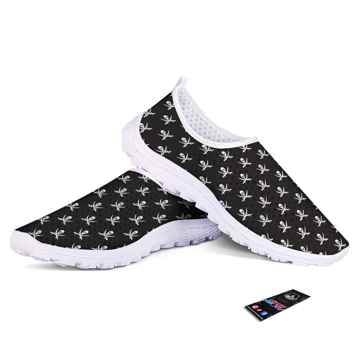 Symbol Pirate Skull Print Pattern Nurse Shoes-grizzshop
