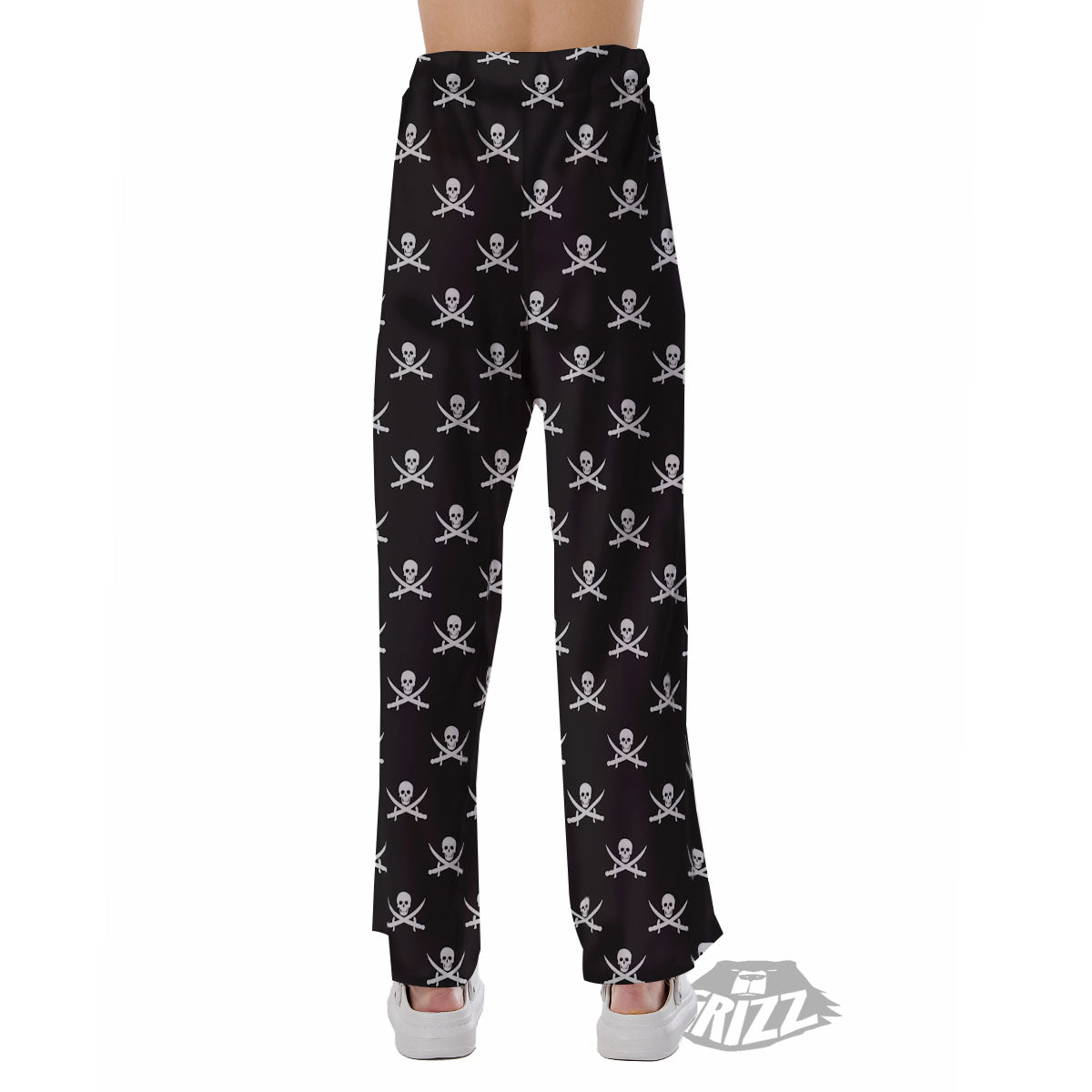 Symbol Pirate Skull Print Pattern Pajama Pants-grizzshop