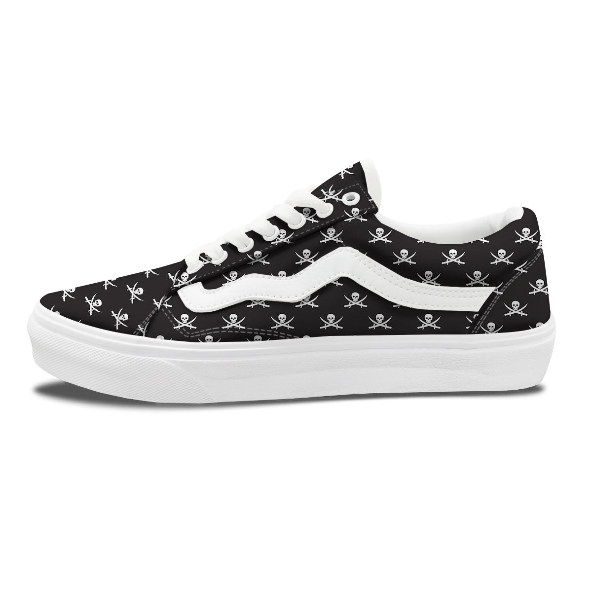 Symbol Pirate Skull Print Pattern Skate Shoes-grizzshop