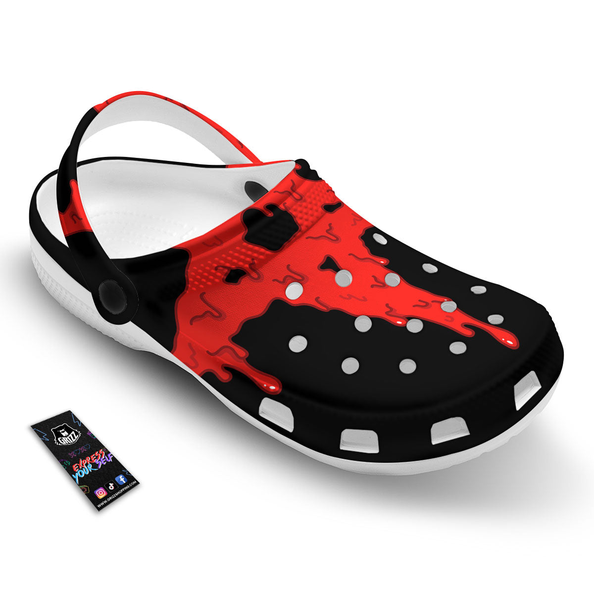Symbol Red Pentagram Print Clog-grizzshop