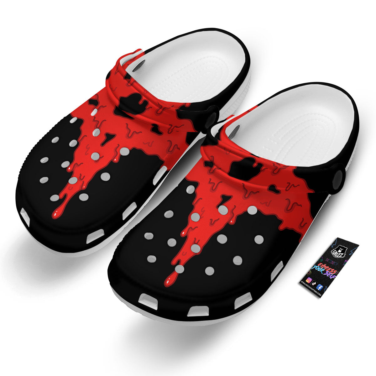 Symbol Red Pentagram Print Clog-grizzshop