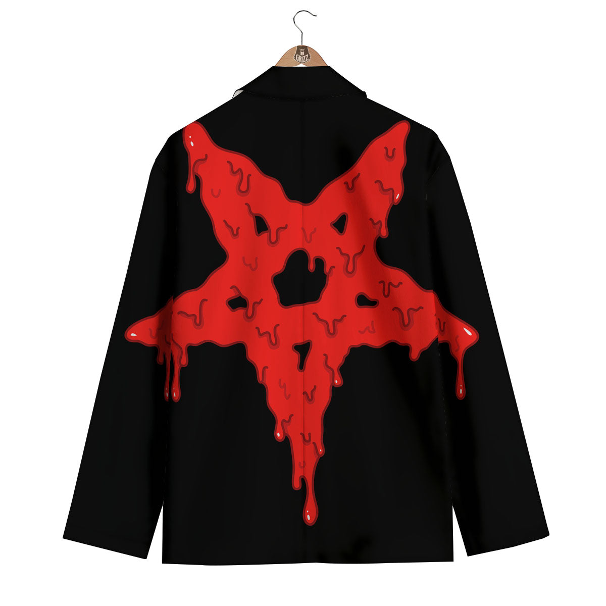 Symbol Red Pentagram Print Men's Blazer-grizzshop