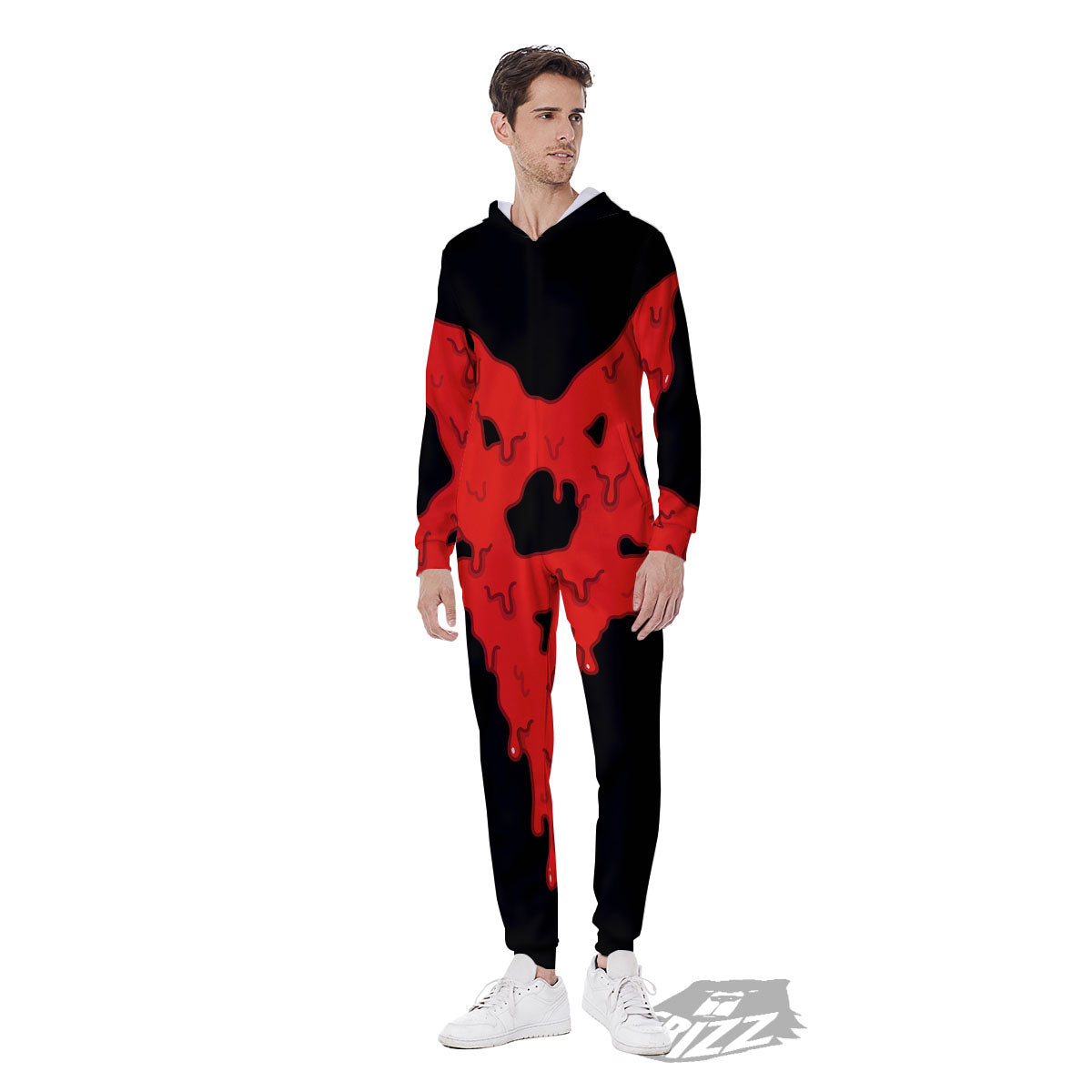 Symbol Red Pentagram Print Men's Jumpsuit-grizzshop