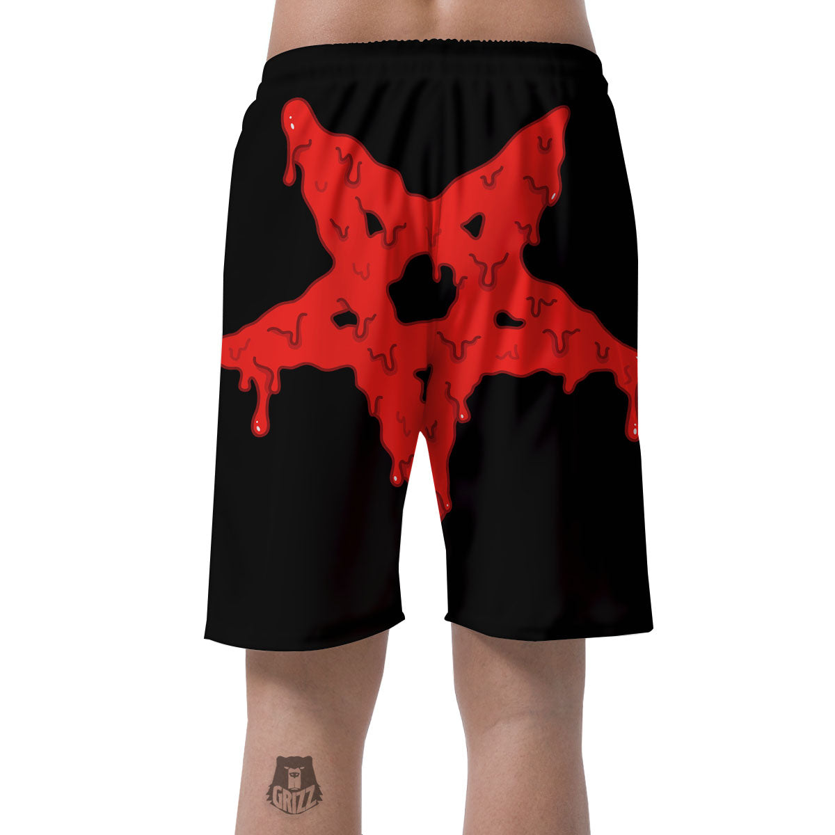 Symbol Red Pentagram Print Men's Shorts-grizzshop