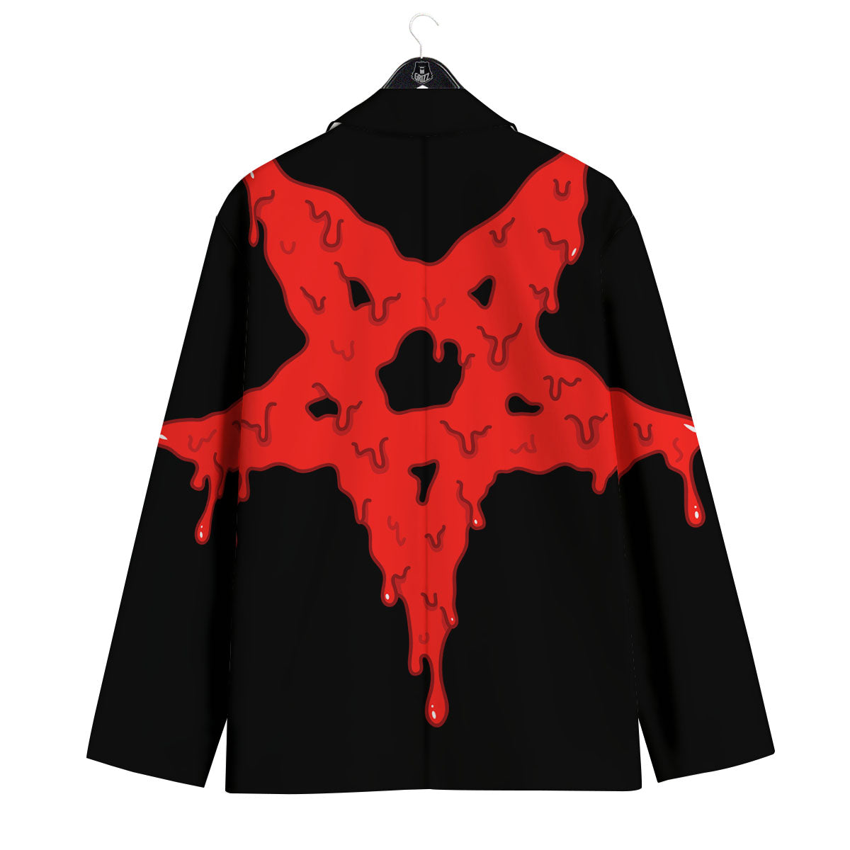 Symbol Red Pentagram Print Men's Sport Coat-grizzshop