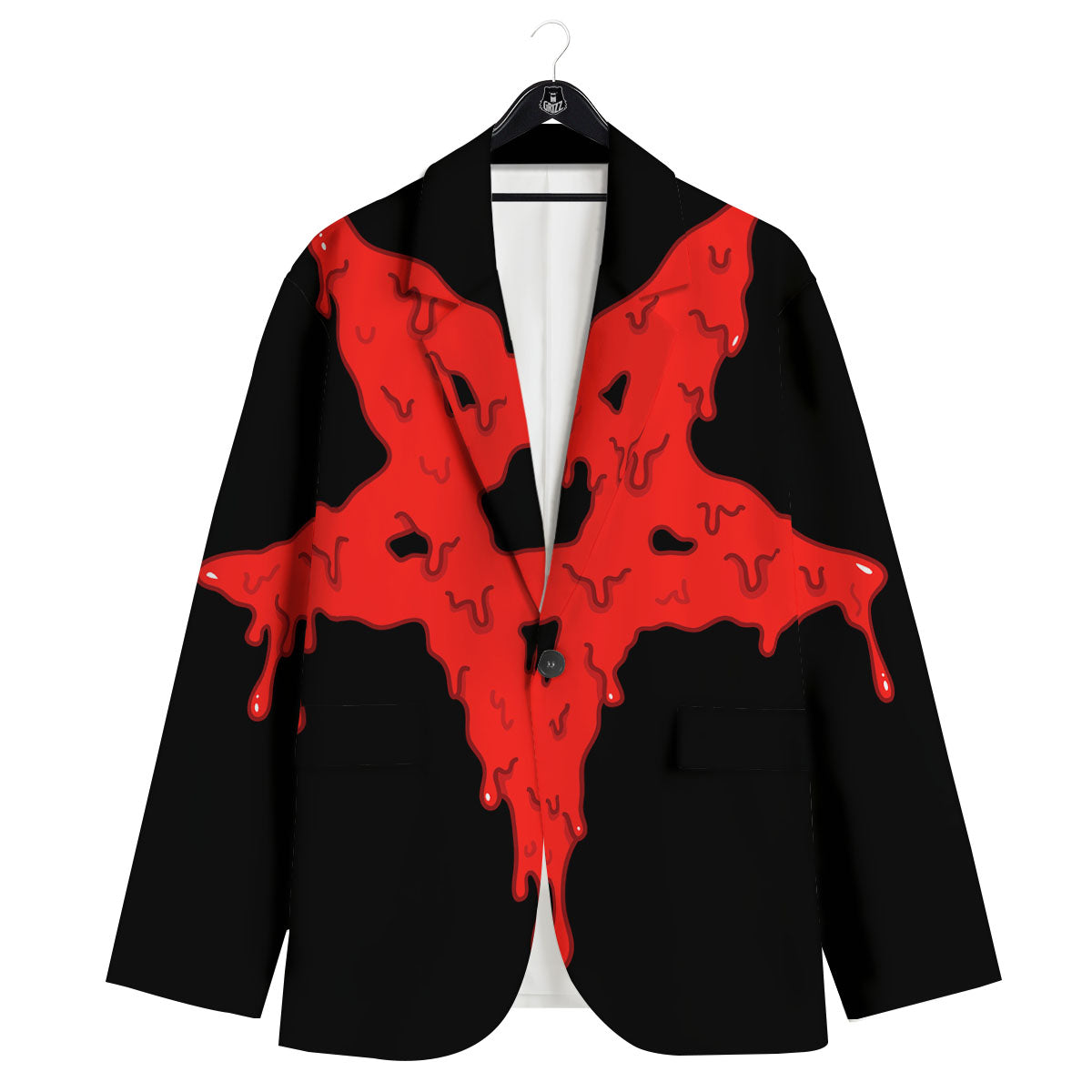Symbol Red Pentagram Print Men's Sport Coat-grizzshop