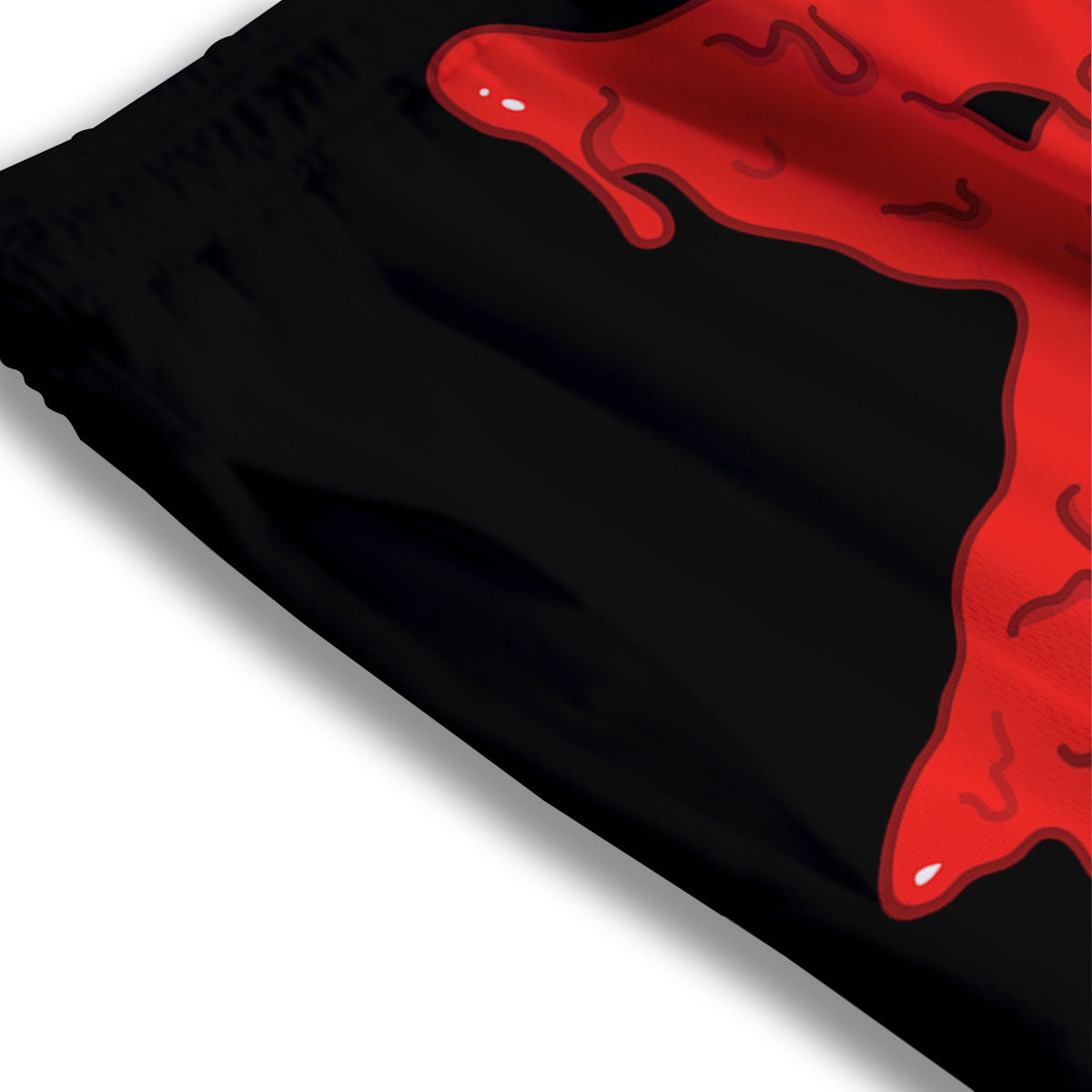 Symbol Red Pentagram Print Mesh Shorts