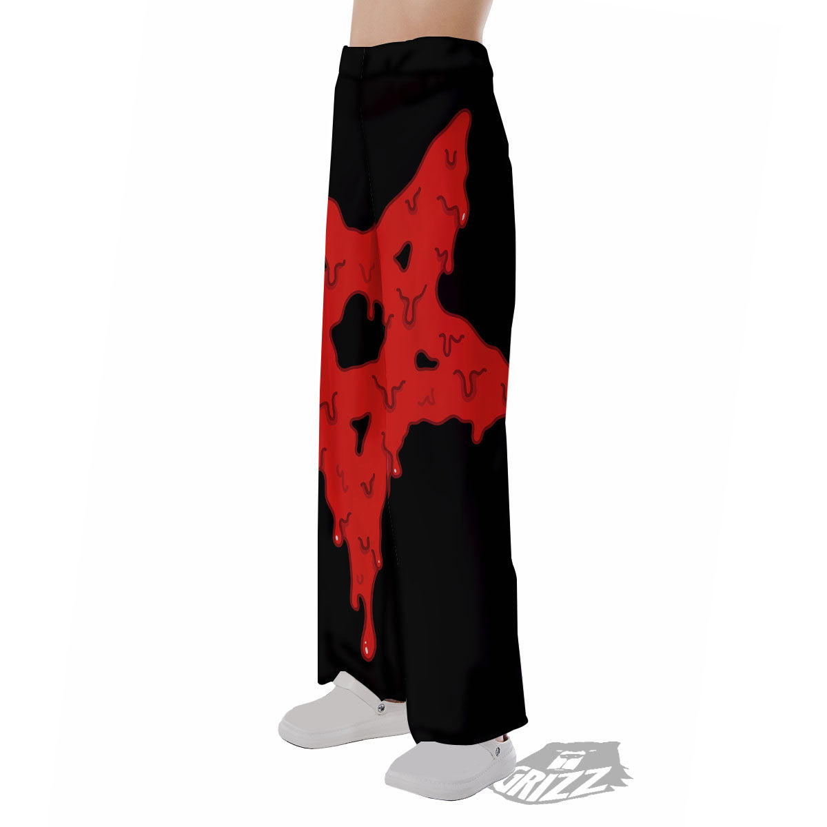 Symbol Red Pentagram Print Pajama Pants-grizzshop