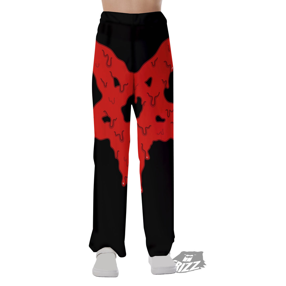 Symbol Red Pentagram Print Pajama Pants-grizzshop