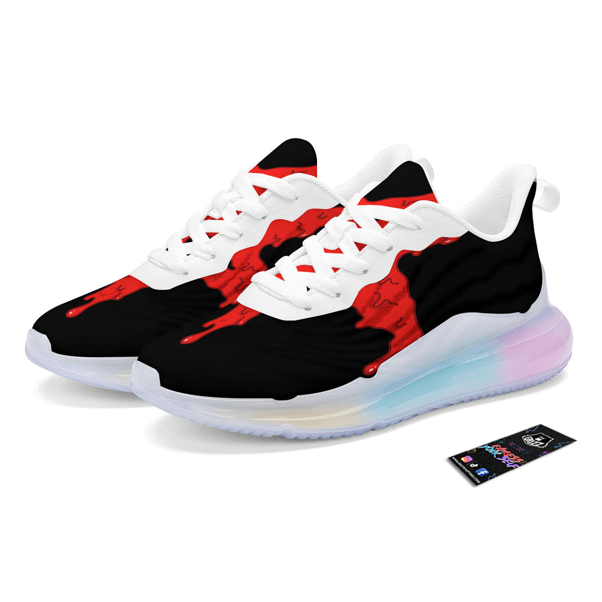 Symbol Red Pentagram Print Running Sneakers-grizzshop