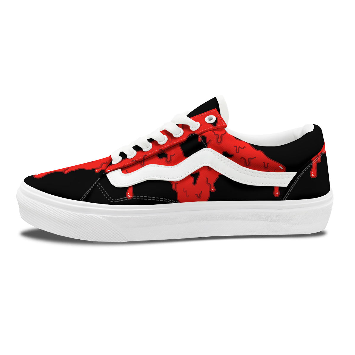 Symbol Red Pentagram Print Skate Shoes-grizzshop