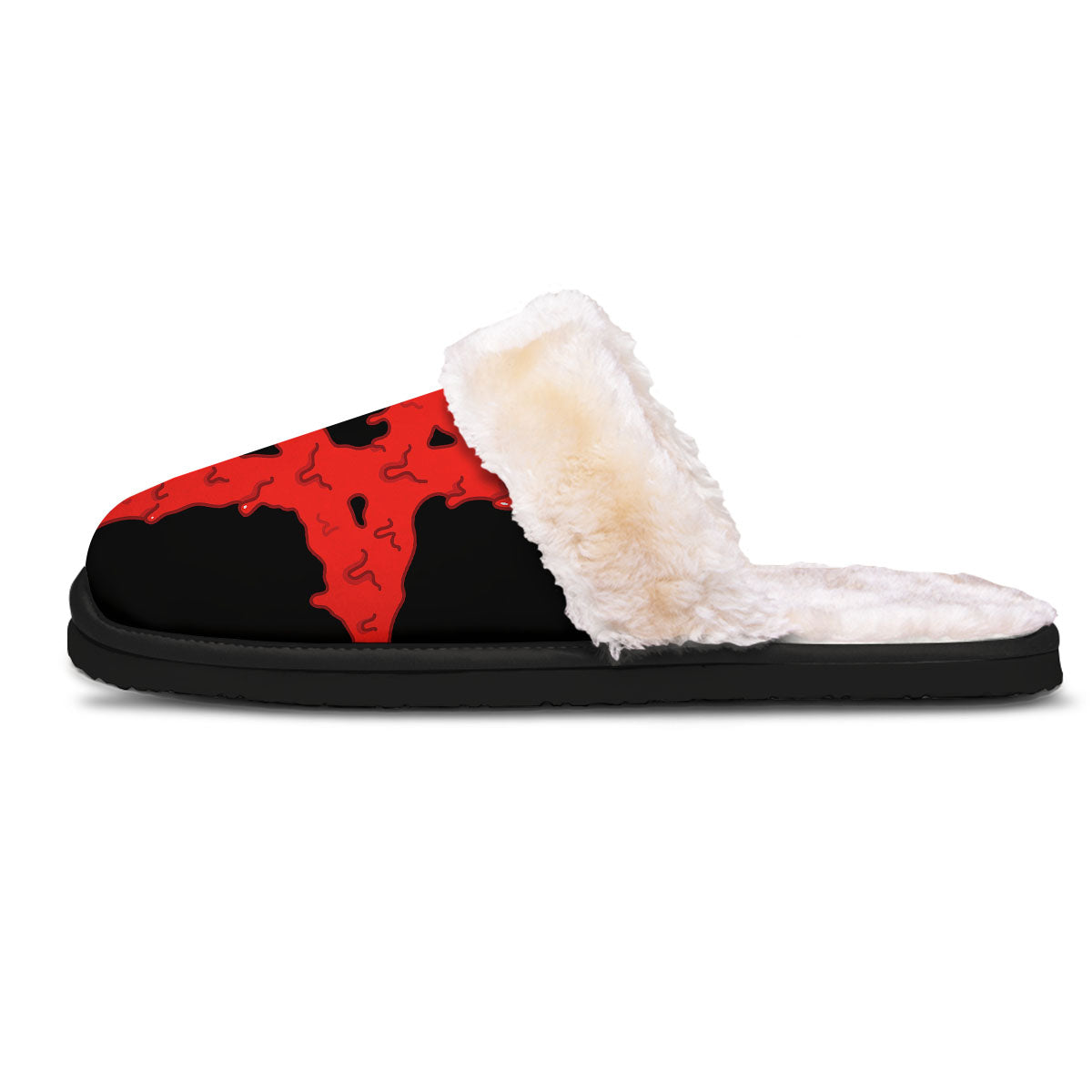 Symbol Red Pentagram Print Slippers-grizzshop