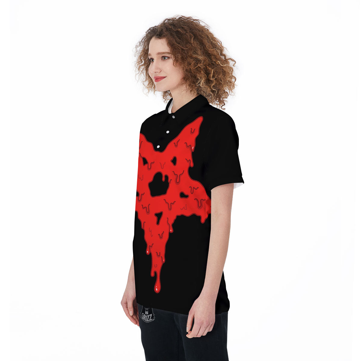 Symbol Red Pentagram Print Women's Golf Shirts-grizzshop