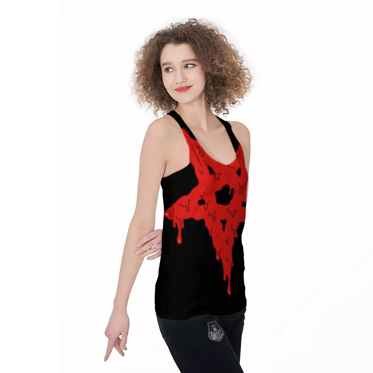 Symbol Red Pentagram Print Women's Racerback Tank Top-grizzshop