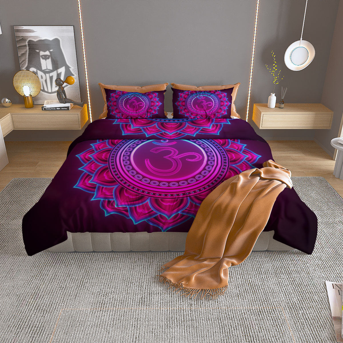 Tie Dye Turquoise Print Duvet Cover Bedding Set