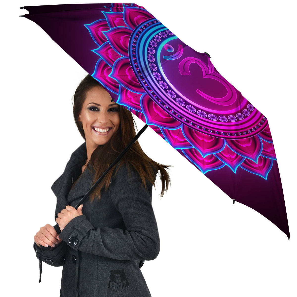 Symbol Sahasrara Chakra Print Umbrella-grizzshop